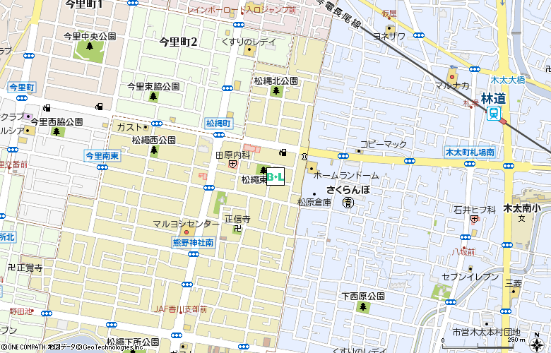 木太ＣＬセンター付近の地図